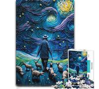 Paper Jigsaw Puzzle for Adults 1000pcs (70x50cm) Farmer And His Sheeps | A colour-printed paper puzzle during family time for rewarding progress.