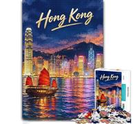 Paper Jigsaw Puzzle Hong Kong 1000pcs (38x26cm) for Adults | For a classic tabletop challenge: Adult jigsaw puzzle with 1000 pieces suits calm, screen-free leisure.