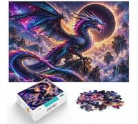 Paper Jigsaw Puzzle Neon Dragon Eclipse Sky 1000pcs (70x50cm) for Adults | For after-work downtime: Adult jigsaw puzzle with 1000 pieces is suited to quiet evenings and weekend relaxation.