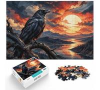 Paper Jigsaw Puzzle Raven on A Wire 1000pcs (70x50cm) for Adults | For a puzzle gift at Christmas: Adult jigsaw puzzle with 1000 pieces adds a classic jigsaw activity to the holiday season.
