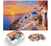 Paper Jigsaw Puzzle Santorini Travel Greece 1000pcs (70x50cm) for Adults | For free days in December, this adult jigsaw puzzle with 1000 pieces works well for shared time during the holidays.