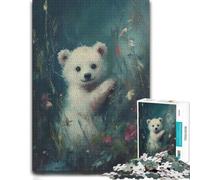 Paper Jigsaw Puzzle Smiling Polar Bear Cub 1000pcs (52x38cm) for Adults | Screen-free activity for adults during family time for shared leisure.