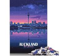 Paper Jigsaw Puzzles Auckland New Zealand Skyline at Night 1000 Piece Puzzles Adults And Jigsaw Puzzle Challenge Toy 38x26cm/1000pcs