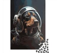 Paper Jigsaw Puzzles for Adults 1000 Piece Dachshund Astronaut Jigsaw Puzzles for Adults Challenging Game Brain Teasers 1000pcs (38x26cm)