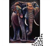 Paper Jigsaw Puzzles for Adults 1000 Piece Elephant Ink Painting Jigsaw Puzzles for Adults Challenging Game Brain Teasers 1000pcs (38x26cm)