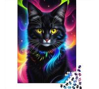 Paper Jigsaw Puzzles for Adults 1000 Piece Fantasy Black Cat Portrait Jigsaw Puzzles for Adults Challenging Game Brain Teasers 1000pcs (38x26cm)