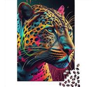 Paper Jigsaw Puzzles for Adults 1000 Piece Jaguar Pop Art Animal Face 1 Jigsaw Puzzles for Adults Challenging Game Brain Teasers 1000pcs (38x26cm)