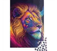 Paper Jigsaw Puzzles for Adults 1000 Piece Lion Neon Jigsaw Puzzles for Adults Challenging Game Brain Teasers 1000pcs (38x26cm)