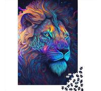 Paper Jigsaw Puzzles for Adults 1000 Piece Psychedelic LIon Jigsaw Puzzles for Adults Challenging Game Brain Teasers 1000pcs (38x26cm)