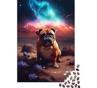 Paper Jigsaw Puzzles for Adults 1000 Piece Pug on Mars Jigsaw Puzzles for Adults Challenging Game Brain Teasers 1000pcs (38x26cm)