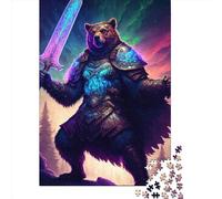 Paper Jigsaw Puzzles for Adults 1000 Piece Shield Warrior Bear1 Jigsaw Puzzles for Adults Challenging Game Brain Teasers 1000pcs (38x26cm)