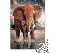 Paper Jigsaw Puzzles for Adults 1000 Piece The Lonely Elephant Jigsaw Puzzles for Adults Challenging Game Brain Teasers 1000pcs (38x26cm)