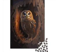 Paper Jigsaw Puzzles for Adults 1000 Piece Tree Trunk Owl Jigsaw Puzzles for Adults Challenging Game Brain Teasers 1000pcs (38x26cm)