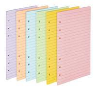 Paper Junkie A6 Planner Inserts & Refill Paper - 3.75" x 6.85", 240 Sheets/480 Pages, 6 Pastel Colors - A6 Paper Refill for 6-Ring Planner Binder & Refillable Notebook