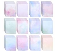 Paper Junkie 96 Sheets Decorative Watercolored Printer Paper 8.5 x 11 in - Letter Size Double Sided Pastel Stationery Cardstock for Scrapbook - Watercolor Paper