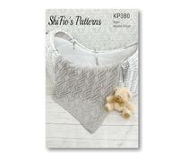 Paper Knitting Pattern for Babies Blanket, Afghan, Aran Yarn, Instructions, Booklet, Book, Craft, 66cm x 61cm, KP380