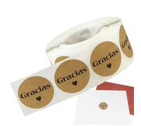 Paper Labels - Gracias Stickers Roll, Self Adhesive Sealing Decor | Lightweight Thank You Packaging Stickers For Small Business Envelopes Gift Wrap Supplies Branding Presentation