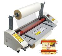 Paper Laminator Machine with LCD Screen, 440mm Wide Thermal Hot & Cold Laminating Sheets, Adjustable Speed 0.3-3M/min, 0-180°C, 0.1-5mm Thickness for Office School Teacher