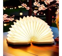 Paper Lamp With 3 Colors Lights Mode - Foldable Japanese Lantern With Bamboo Base, 1200mAh - Cool for Zen and Book Decor