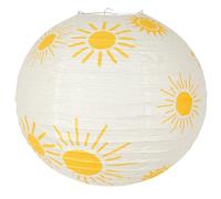 Paper Lampshade Hanging Light Shade 40cm, Oriental Ribbed Japanese Ceiling Fixture with Cherry Blossom & Floral Patterns, Perfect for Home Lighting, Wedding, Party Decor (Sunshine)