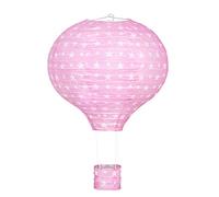Paper Lantern 17 Inches Hanging Hot Air Balloon Paper Lanterns, Children's Lighting Balloon Lampshade Celling Light Lamp, For Indoor Wedding Decoration With Stars Home Décor Gifts Pink and Blue (PINK)
