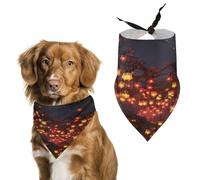 Paper Lantern Pet Scarf Adjustable Pet Accessories Triangular Scarf Washable Floral Print Puppy Bib Bandana Stylish Comfortable Cat Scarves for Holiday Scarfs
