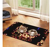 Paper Lantern Printing Pet Absorbent Leather Tablecloth,Pet Absorbent Leather Mat,Tidy Feeding Area For Dogs, Cats,Pets