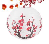 Paper Lantern with Blossom, Retro Chinese Round Paper Lantern, Plum Blossom Paper Lantern, Spring Festival Seasonal Decor, Chinese Lantern for Front Door, Paper Lantern for Balcony