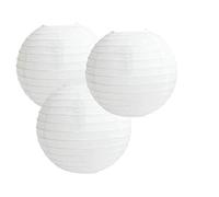 Paper Lanterns Mix Color Packs of 3 Round Paper Lanterns Lampshade Party Decorations (All White, 8" (20 cm))