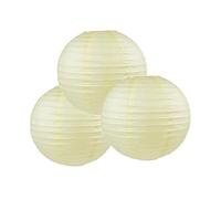 Paper Lanterns Mix Color Packs of 3 Round Paper Lanterns Lampshade Party Decorations (Orange Ivory Shade, 8" (20 Cm))