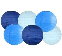 Paper Lanterns Mix Color Packs of 6 Round Paper Lanterns Lampshade Party Decorations (Dark Blue Shade, 14" (35 Cm))