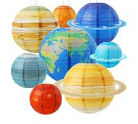 Paper Lanterns Pack of 8 25cm Scientific Educational Fun | Colorful Planet Paper Lanterns Set for School Class Birthday Party Christmas Girl Teacher