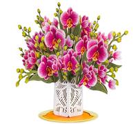 Paper Love 3D Flower Bouquet Pop Up Mother's Day Card, with Orchid Bouquet Forever Flowers Keepsake, Gift for Mothers Day, Birthday, Graduation, Get Well, Thank You, All Occasion - Oversized 10" x 7
