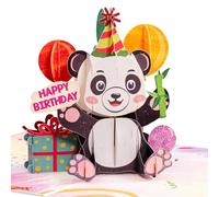 Paper Love Frndly 3D Birthday Pop Up Card, Birthday Panda, 100% Recycled And Eco-Friendly, 8" X 6" Cover - Includes Envelope and Removable Note Card