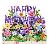 Paper Love Frndly 3D Happy Mothers Day Pop Up Card - 100% Recycled and Eco-Friendly, 8" X 6" Cover - With Note Tag