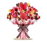 Paper Love HugePop Pop Up Card, 3D Heart Bouquet With Detachable Paper Flower Bouquet, Gift for Birthday, Wedding, Anniversary, Graduation, Get Well, Thank You, All Occasion - Jumbo 10" x 14" Cover