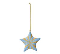 Paper mache Christmas star decoration Light Blue one size