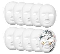 Paper Mache Masks Easy To Paint, 10 Pcs Diy Blank Masks For Crafts, Full-Face, Includes Male And Female Faces, Masks To Decorate For Kids And Adults