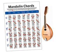 Paper Mandolin Chord Chart Diagram Copper Plate for Teachers | Lightweight Wear-resistant Reference, Wall-mount Practice Aid, with Chart Sheet for Lessons