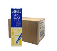 Paper Mate 2000 Stick Fine Ballpoint Pens - Bulk Pack 144 Pens (Blue) (BNIB)
