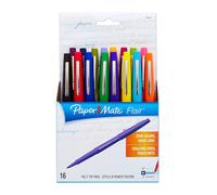 Paper Mate 70644 Point Guard Flair Porous Point Stick Pen Assorted Colors Medium 16-Count