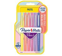 PAPER MATE Papermate 95236 Blister Pack of 6 Nylon Flair Marker, Assorted Colours, Pastel