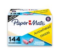 Paper Mate Arrowhead Pink Pearl Cap Erasers 144 Count