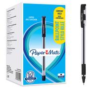 Paper Mate Ballpoint Pens, Comfort Grip, 50 Count, Black, Fine Point (0.7 mm)