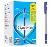 Paper Mate Ballpoint Pens, Comfort Grip, Fine Point (0.7mm), Blue, 50 Count