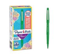 Paper-Mate Felt Tip Pens Flair – Medium Point (0.7 mm), Green – 12 Count