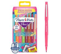 Paper Mate Flair Felt Tip Pens | Medium Point (0.7 mm) Marker Pens | Assorted Retro Colouring Pens | For Kids & Adult Colouring, Journalling & More | 16 Count
