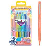 Paper Mate Flair Felt Tip Pens | Medium Point (0.7mm) | Assorted Tropical Vacation Colours | 16 Count Pouch