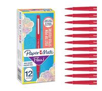 Paper Mate Flair Felt Tip Pens | Medium Point (0.7 mm) Marker Pens | Red Pens | For WritingMarkingDrawing & Sketching | 12 Count