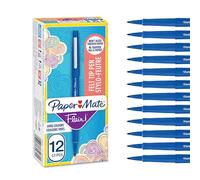 Paper Mate Flair Felt Tip Pens | Medium Point (0.7 mm) Writing Pens | Blue Pens | for Writing, Drawing & Sketching | 12 Count